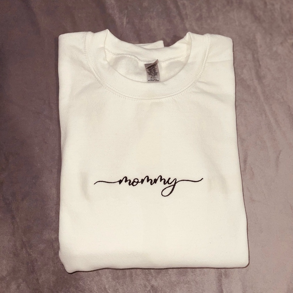 Embroidered Mommy Crewneck Sweatshirt